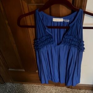 Ramy Brook Blue Ruffle Tank Top